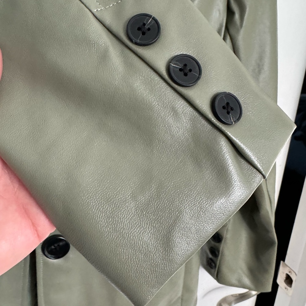 Pink diamond green blazer -pleather NWT - Picture 2 of 6